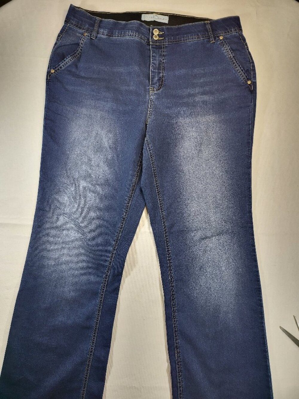 1946 Denim Plus Size‎ Comfort Waist High Rise Straight Leg Jeans Sz 12
